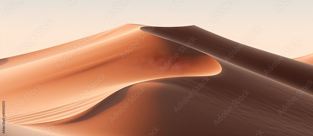 Poster A Sahara Desert landscape featuring sand dunes with intricate patterns and contrasting shadows perfect for a copy space image