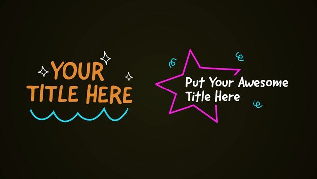 Hand drawn Cartoon Scribble Title Lower Thirds Bundle