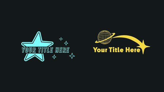 Retro Planet and Stars Lower Thirds Bundle