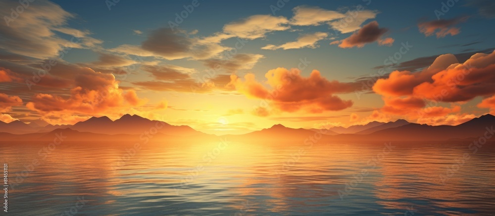 Aufkleber a breathtaking sunset scene with a stunning background perfect for adding copy space to your image