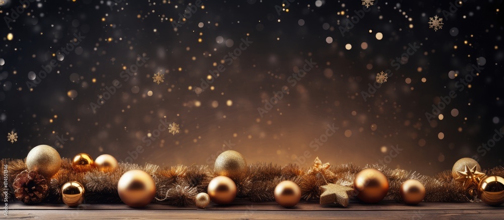 Poster A festive backdrop with Christmas decorations for copy space image
