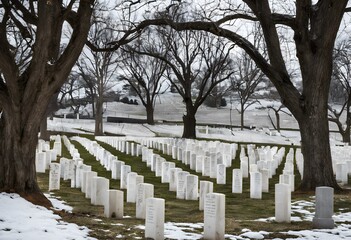 A view of the Arlington Cemetery in Washington DC in the USA