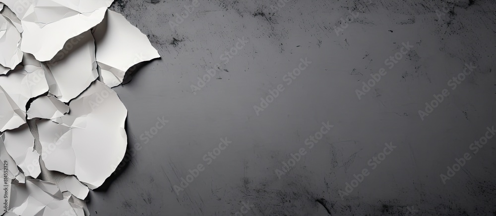 Poster a torn piece of paper on a gray background provides ample copy space for text