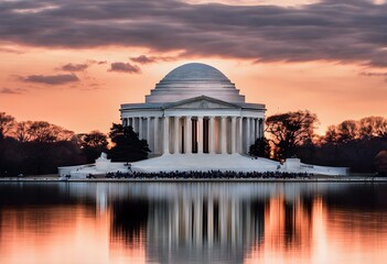 Obraz premium A view of the Jefferson Memorial in Washington DC