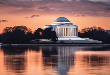 Obraz premium A view of the Jefferson Memorial in Washington DC