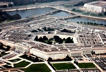 An aerial view of the Pentagon in Washington DC