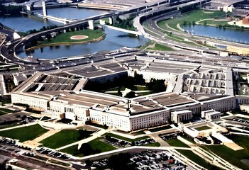 An aerial view of the Pentagon in Washington DC