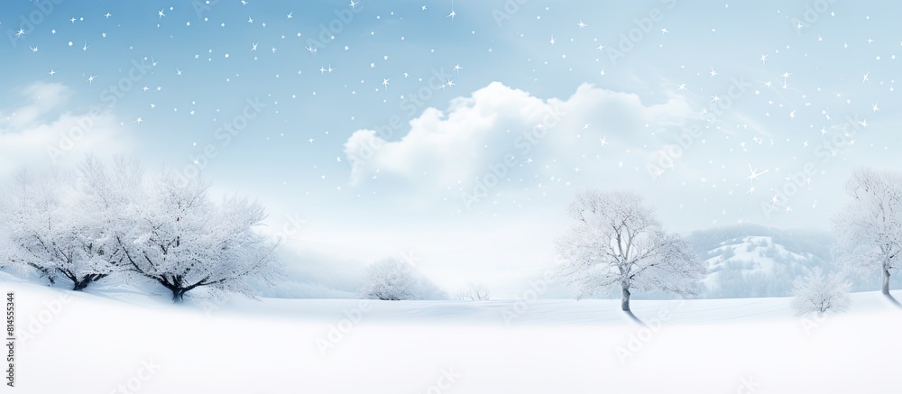 Poster snow on a white background with copy space image