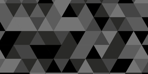 Obraz premium Abstract triangle polygonal black background. Modern abstract geometric polygon background. Abstract seamless polygon background vector illustration. Black and gray Polygon Mosaic Background.