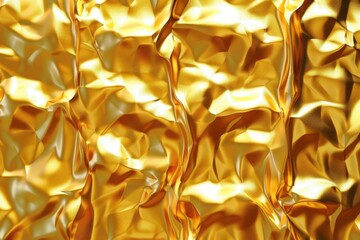 Detailed shot of a shimmering gold foil curtain, ideal for backgrounds or festive decorations