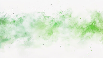 Obraz premium Abstract drawing in green watercolor, a smear of paint on a white background