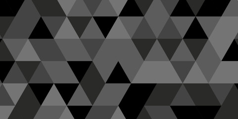 Abstract triangle polygonal black background. Modern abstract geometric polygon background. Abstract seamless polygon background vector illustration. Black and gray Polygon Mosaic Background.