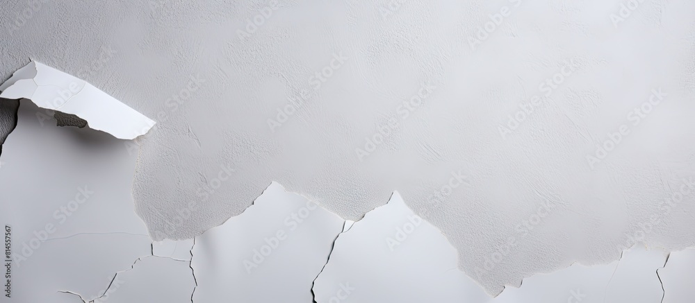 Poster A torn piece of paper on a gray background provides ample copy space for text