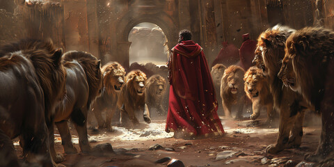 Daniel in the lions den Christian art