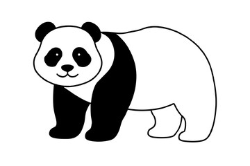 panda line art vector silhouette illustration