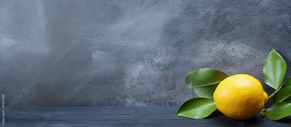 Aufkleber A copy space image of a fresh organic lemon resting on a rustic slate surface
