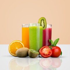 Refreshing ice tasty fruit tea drink