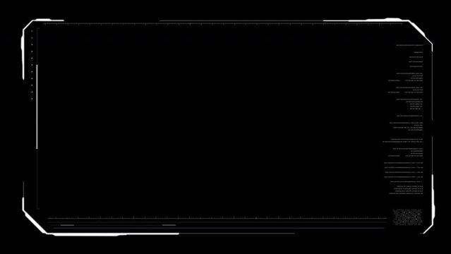 Universal Technology Line and frame Video overlay Futuristic HUD Head up display interface template with basic geometry line element. Video template widescreen aspect ratio