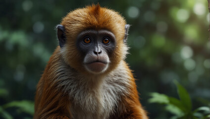 Obraz premium Pitheciidae monkey in jungle 