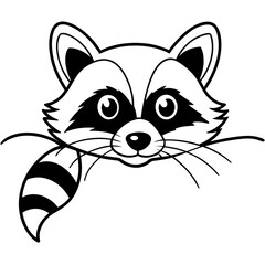 sly raccoon vector illustration