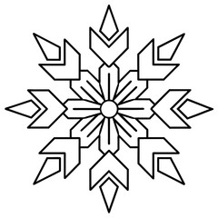 black and white snowflake illustration