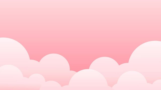 Simple pink cloud animation. Modern pink cloud background on pink background.