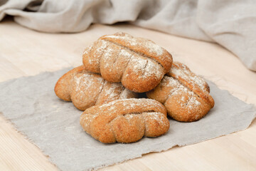 Homemade Italian bread on the table