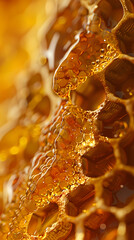 Orange honeycomb closeup