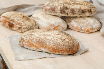 Homemade Italian bread on the table