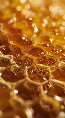 Orange honeycomb closeup