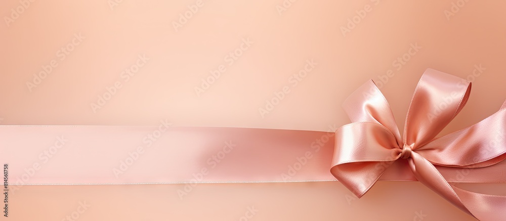 Poster A beautiful adornment consisting of a decorative ribbon and bow perfect for adding a touch of elegance and charm to any gift. with copy space image. Place for adding text or design