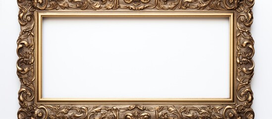 A picture frame with a white background is placed in isolation providing a copy space image