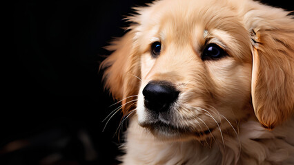  Heartwarming Innocence, Close-Up of a Light Golden Retriever Puppy - Powered by Adobe