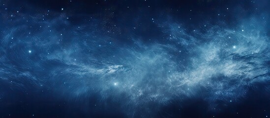 A dark interstellar space serves as the perfect backdrop for a captivating starry night sky. with copy space image. Place for adding text or design