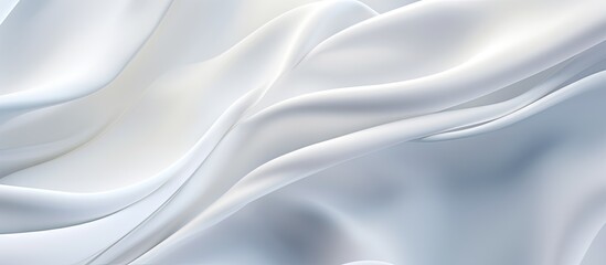 Fototapeta premium Luxurious white silk cloth with artistic curves and shiny animated waves creates a modern and abstract background It provides copy space perfect for decorating text or advertising purposes