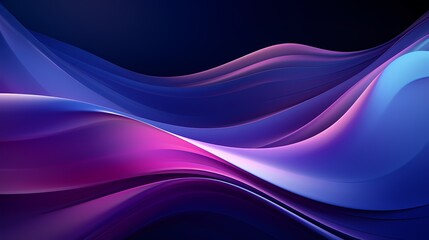 Fototapeta premium Digital technology blue and purple abstract wave poster PPT background