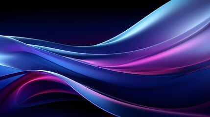 Fototapeta premium Digital technology blue and purple abstract wave poster PPT background