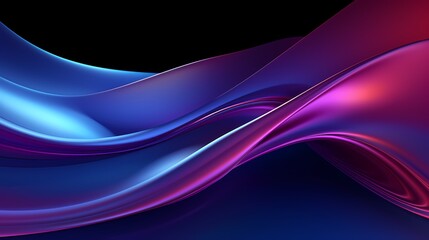 Fototapeta premium Digital technology blue and purple abstract wave poster PPT background