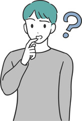 疑問を感じる男性のイラスト