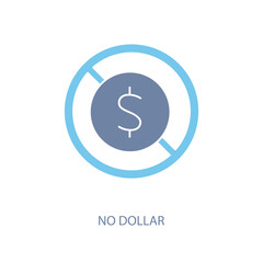 no dollar concept line icon. Simple element illustration. no dollar concept outline symbol design.