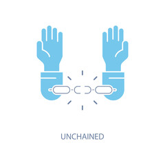 unchained concept line icon. Simple element illustration. unchained concept outline symbol design.