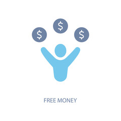 free money concept line icon. Simple element illustration. free money concept outline symbol design.