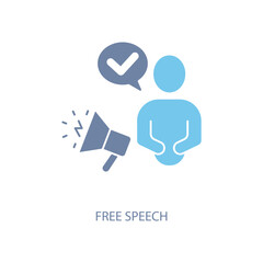 free speech concept line icon. Simple element illustration. free speech concept outline symbol design.