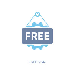 free sign concept line icon. Simple element illustration. free sign concept outline symbol design.