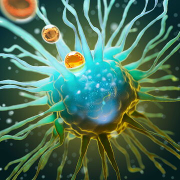 Uptake of DNA vaccine by dendritic cell, illustration