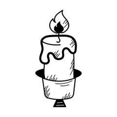 Well-crafted doodle icon of a candleholder 