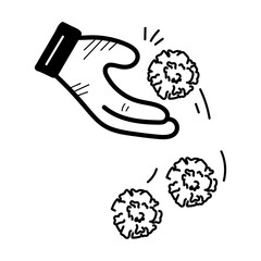 Download hand drawn icon of marigold flowers  