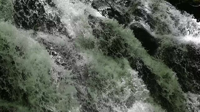 Slow motion of waterfall in the mountain
