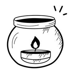 Check this doodle icon of glass candle 