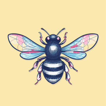 Abeille, dessin vectoriel, gravure
